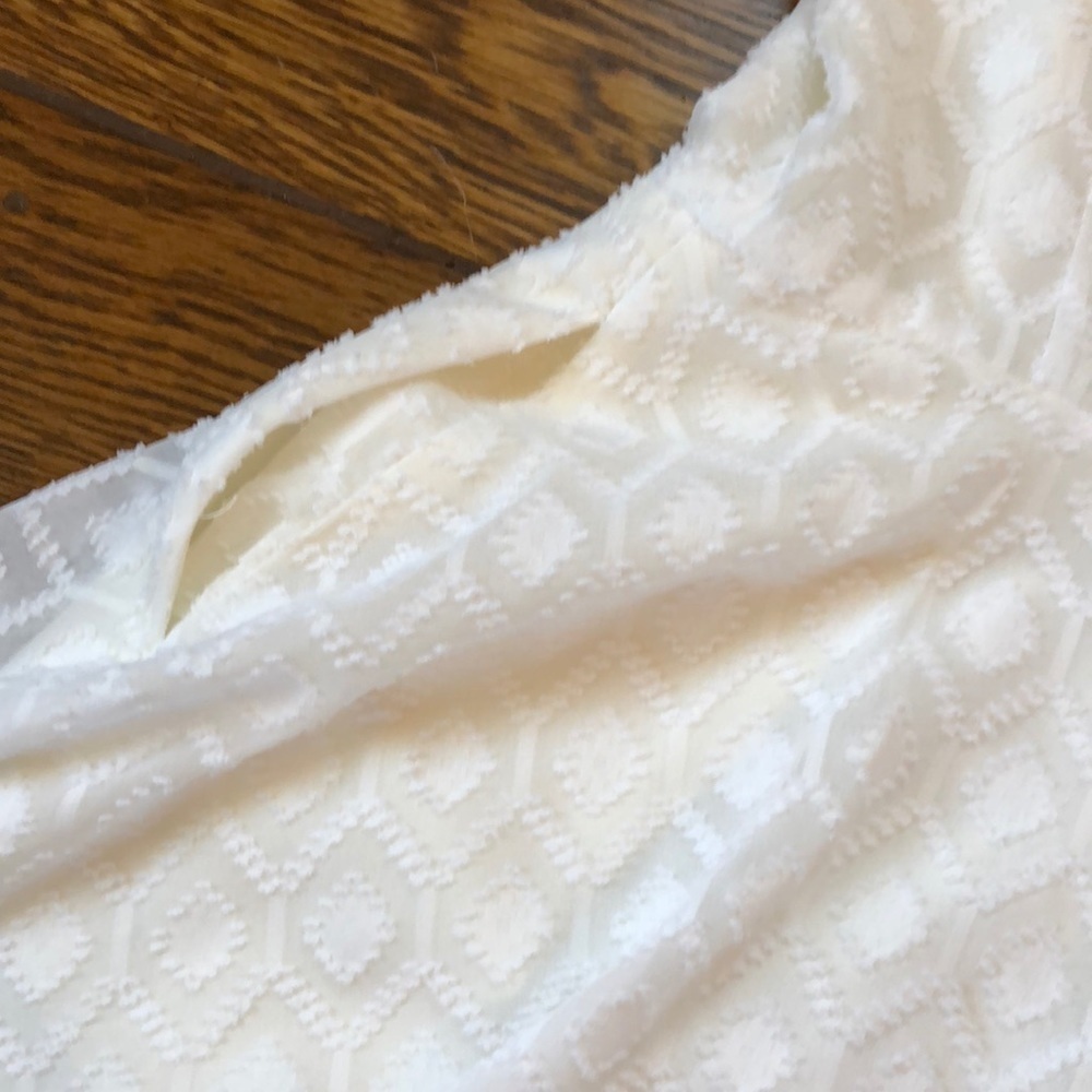 Guess Lace Up Ruffle Tie Front White Dress - Picture 6 of 7